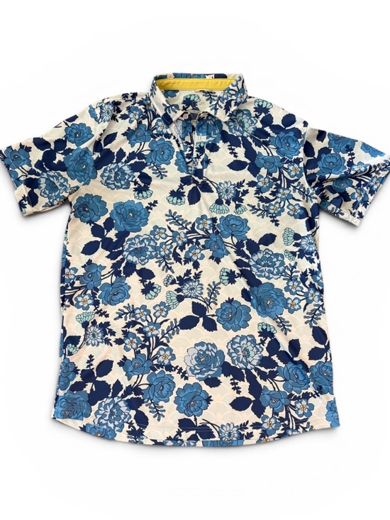 Swannies Golf Other - Swannies Blue Floral Short-Sleeve Polo Shirt